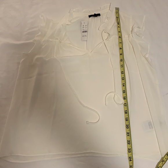 J. Crew NWT ruffle tie-neck ivory blouse - Picture 5 of 8